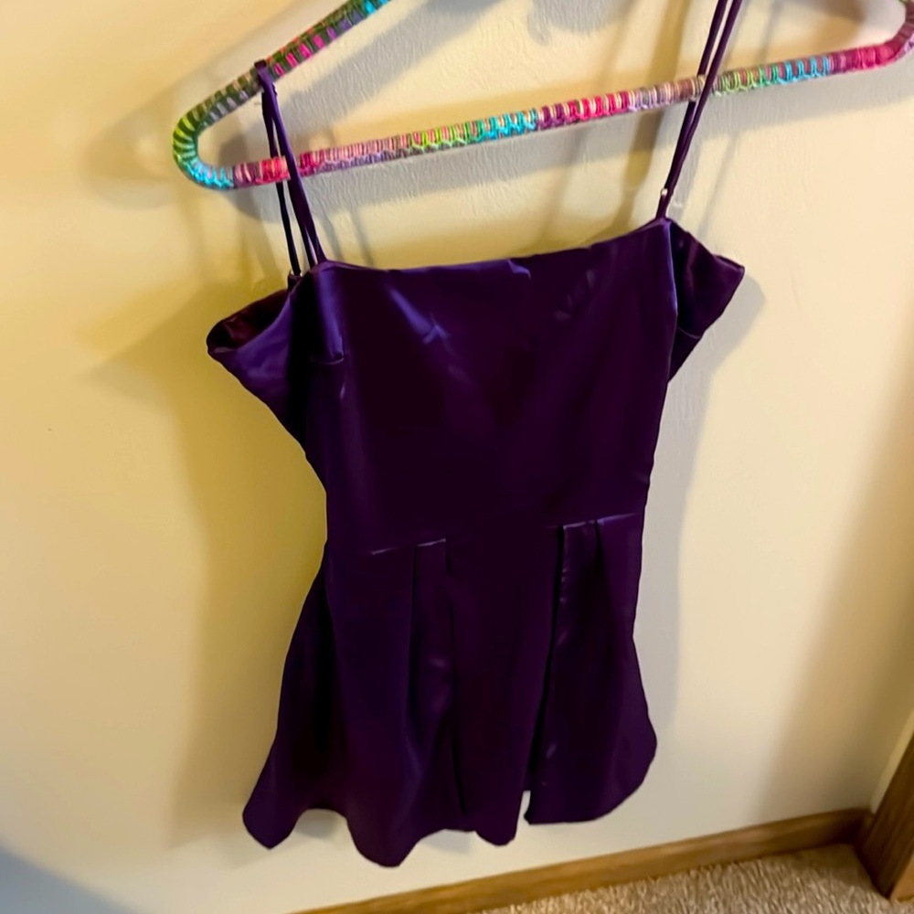 Purple back tie dress